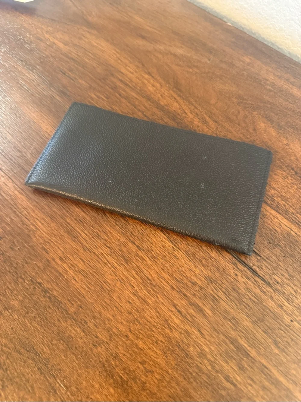 Louis Vuitton Black Pebbled Leather Card Wallet with Gold Logo
